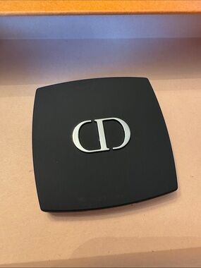 Dior Matte Black Compact with Silver CD Emblem